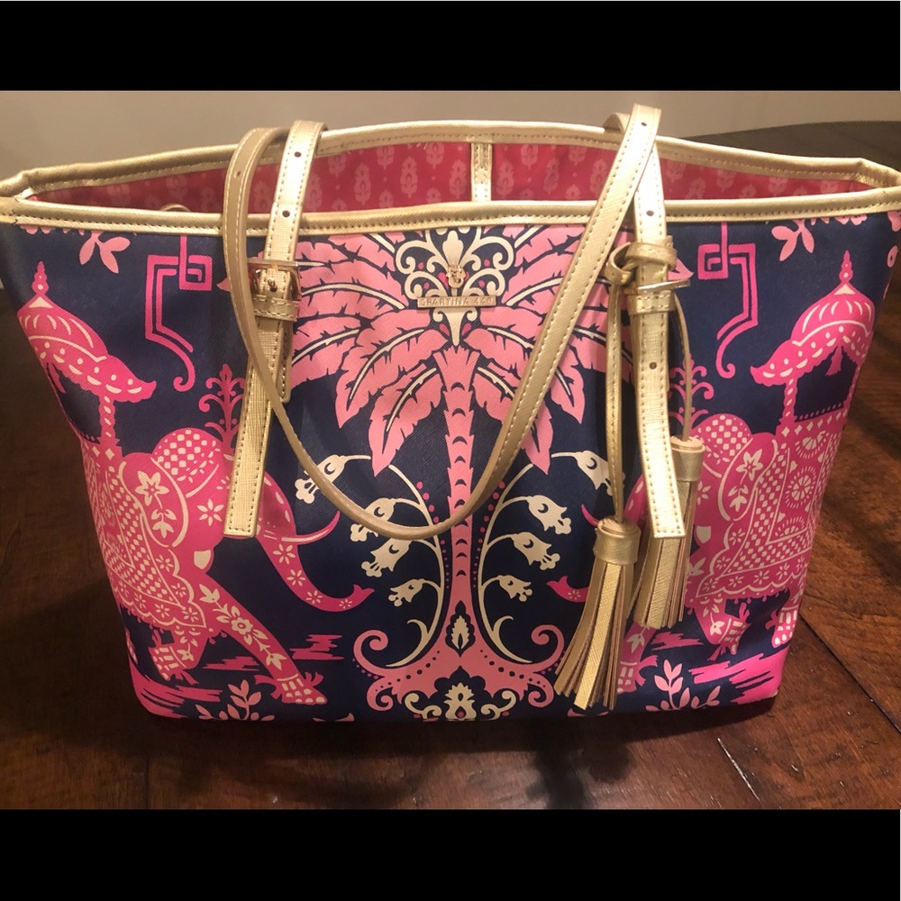 Spartina 449 Pink and Navy Tote Bag